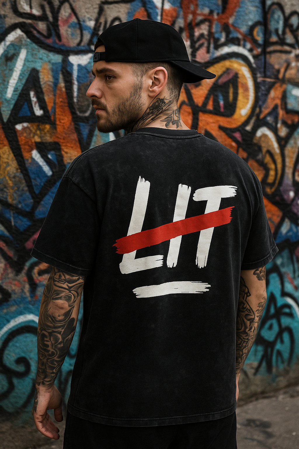 LIT Acid Wash Oversize T-Shirt - 250 GSM