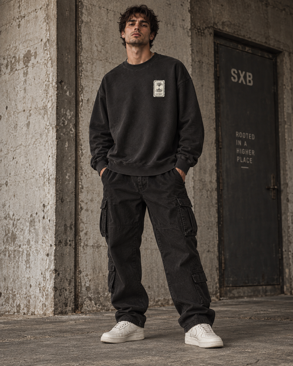 SXB ROOT HEAVYWEIGHT CREWNECK// SITE SLIT