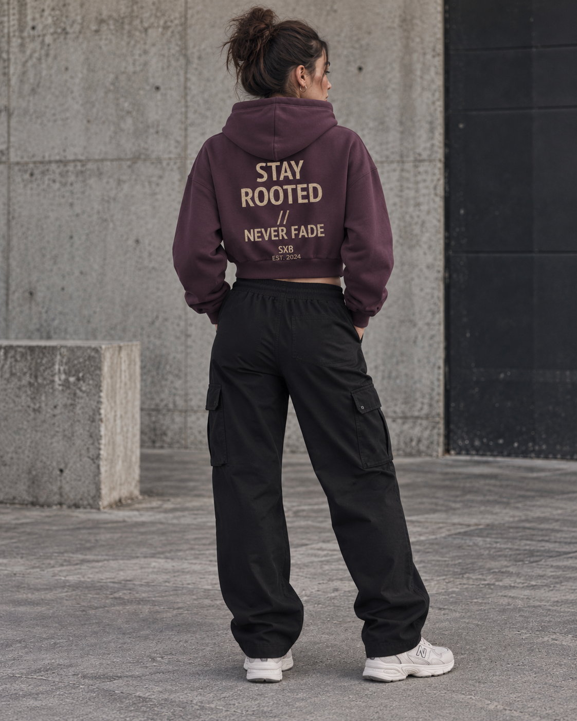 Essential Stay Rooted Cropped Hoodie