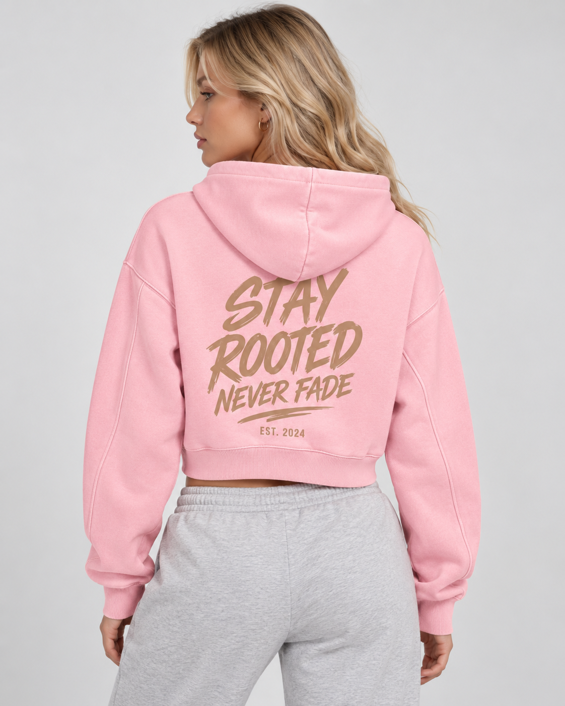 SXB ESSENTIAL Cropped Hoodie Vintage Wash Backansicht